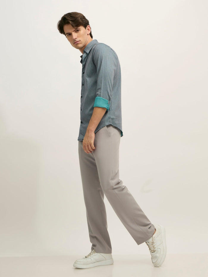 men's Straight Fit Formal Pant - gray