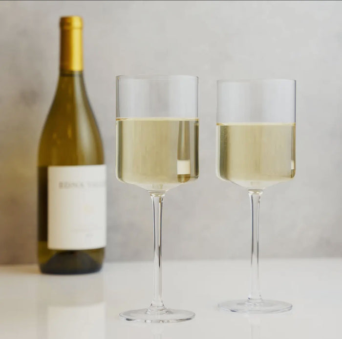 Laurel Crystal White Wine Glasses Set