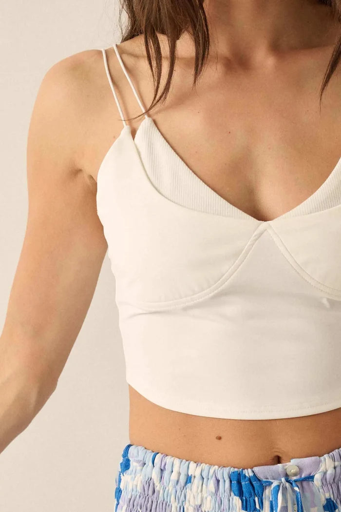 Lifted Fit Layered Cropped Cami Top - ShopPromesa