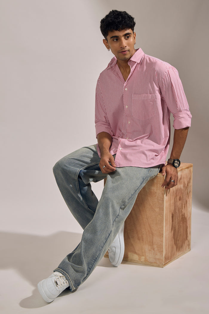 oversized stripped shirt with full sleeve and chest pocket made from 100% cotton.
pure cotton shirts for men
oversized shirts for men