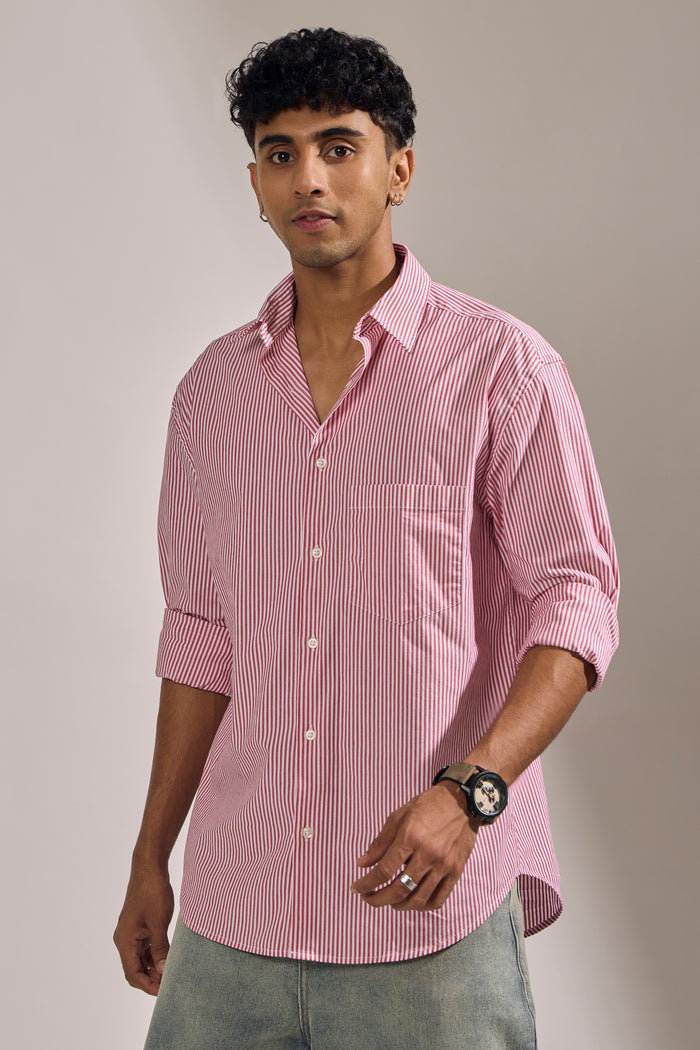 oversized stripped shirt with full sleeve and chest pocket made from 100% cotton.
pure cotton shirts for men
oversized shirts for men