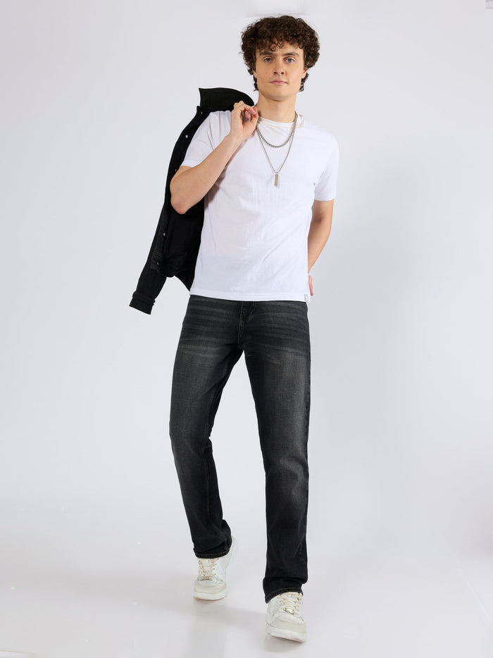 Men's Straight Fit Jeans in Carbon Black