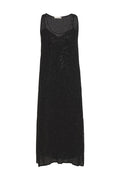 Liza Sequin Long Tank Dress Black