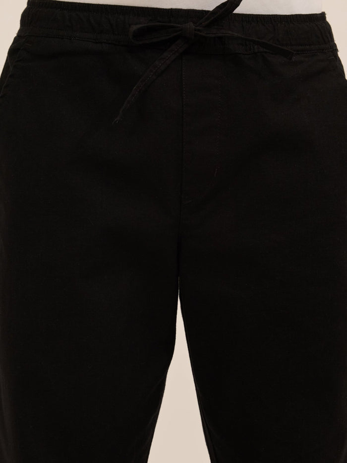 Men's Relaxed Fit Cotton Trouser -  black