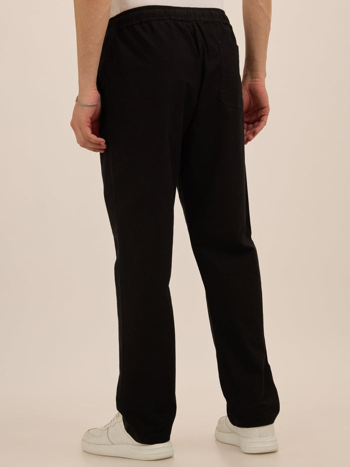 Men's Relaxed Fit Cotton Trouser -  black