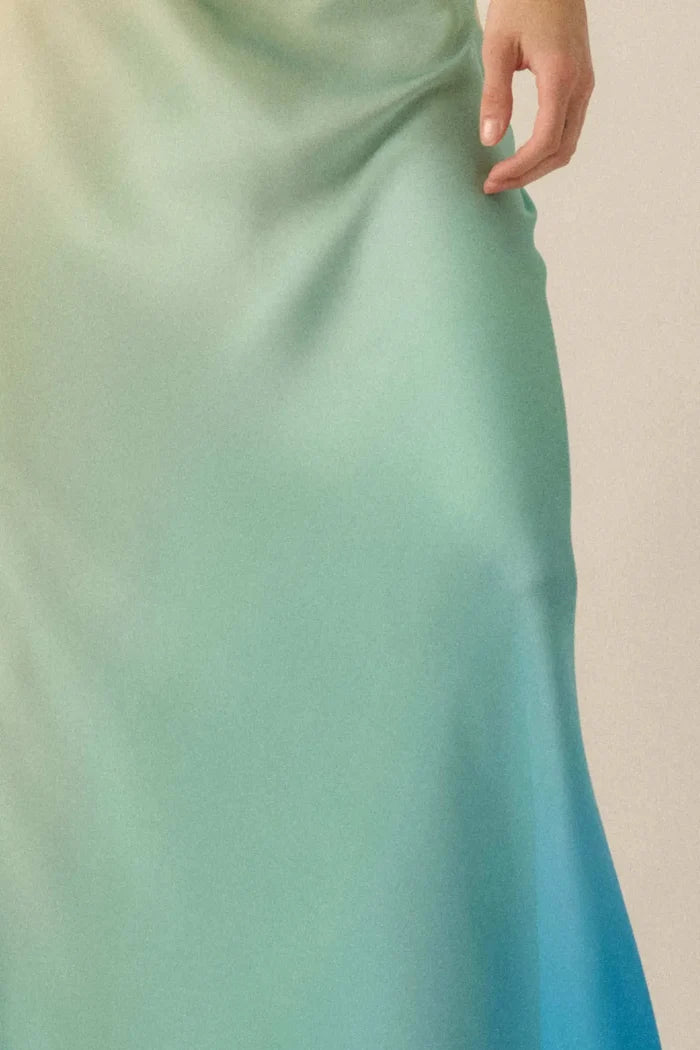 Made in the Shades Ombre Satin Maxi Skirt - ShopPromesa