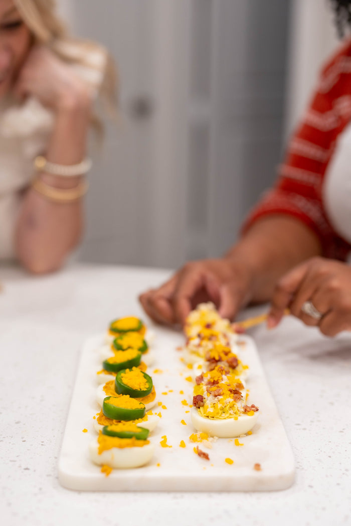 Marble Deviled Egg Board Set