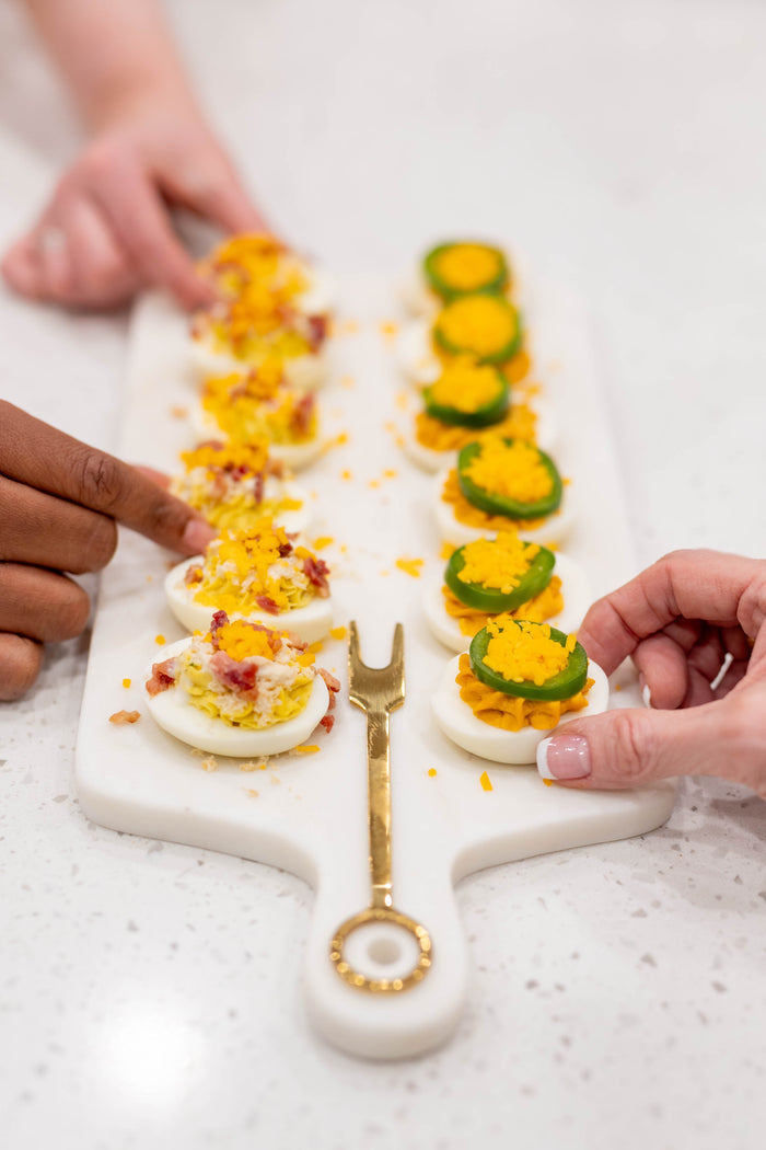 Marble Deviled Egg Board Set