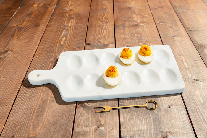 Marble Deviled Egg Board Set