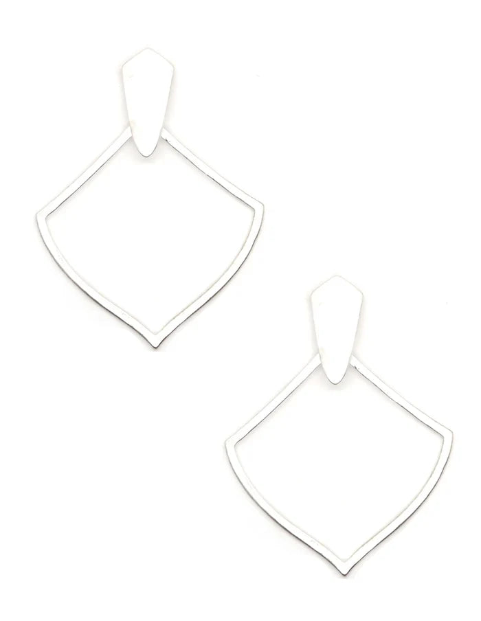 Matte Geometric Open Square Earring
