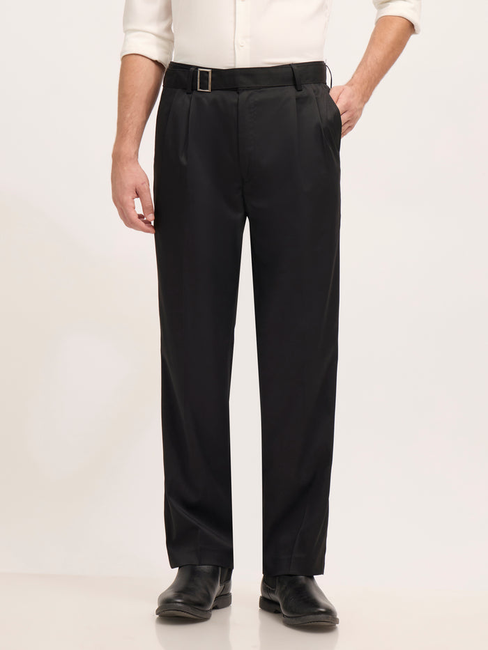 Maximilian -men's  Beltless Formal Pant in black