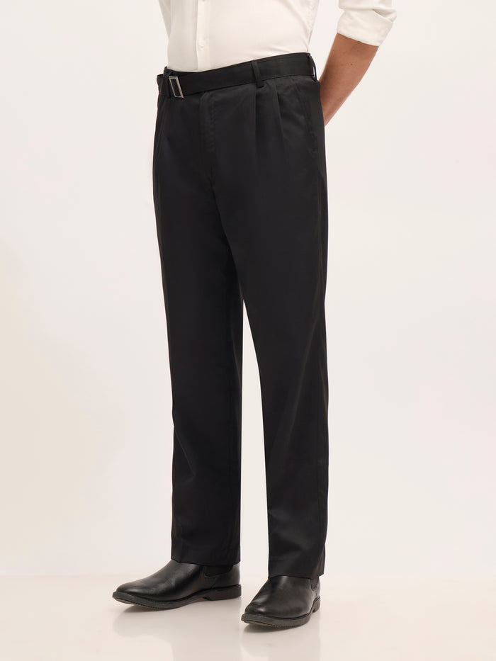 Maximilian -men's  Beltless Formal Pant in black