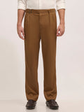 Maximilian -men's  Beltless Formal Pant in Coffee