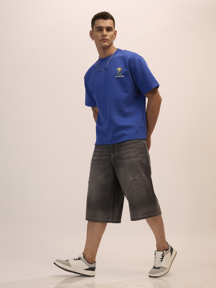 loose fit denim jorts perfect for  casual wears.
denim jorts for men
casual wear jorts for men