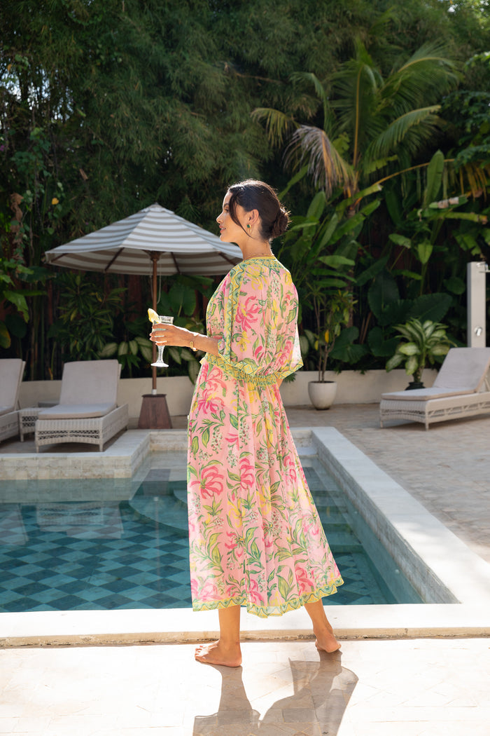 Mesh Cecile Kaftan Dress - Limoncello