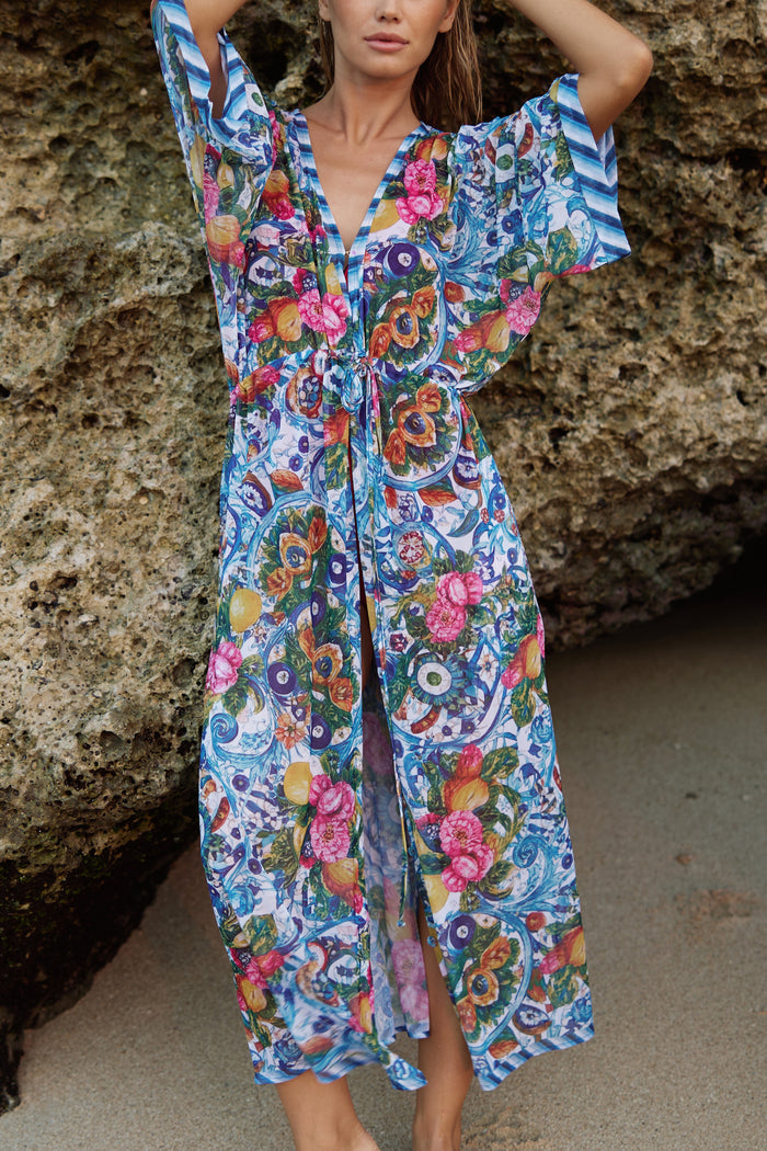 Mesh Cecile Kaftan Dress - Sicilia