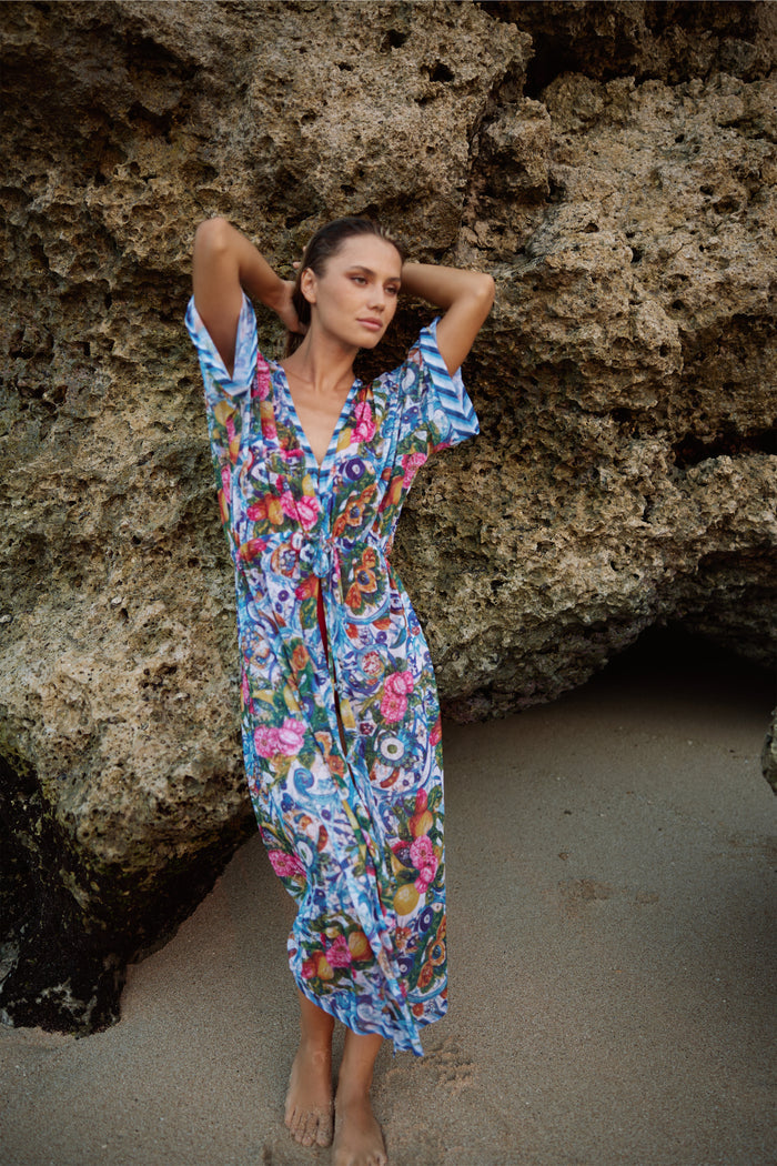 Mesh Cecile Kaftan Dress - Sicilia