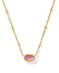 Mini Elisa Satellite Short Pendant Necklace in Gold Azalea Illusion