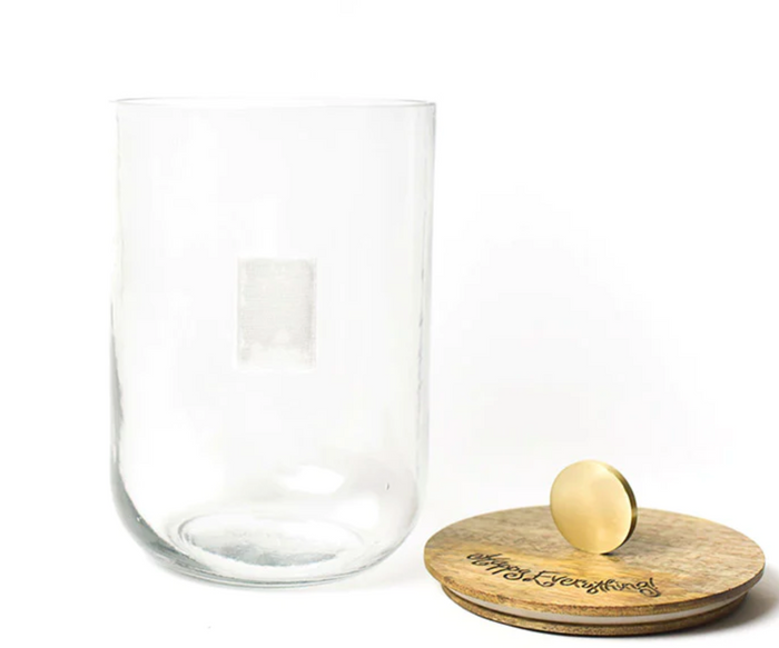 Mini Wooden Lid Happy Everything Glass Jar