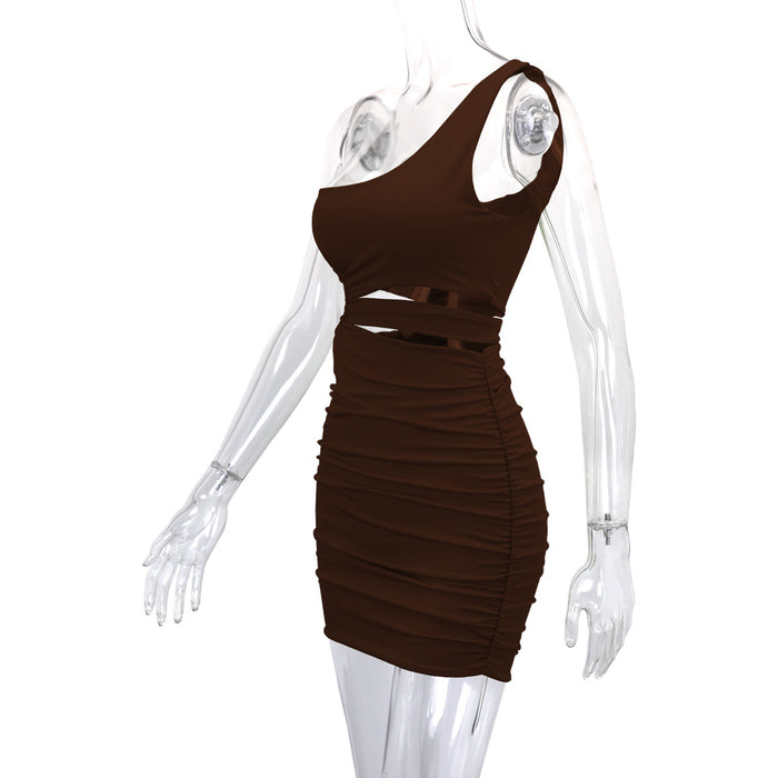 Narcissa Mini Dress - Brown