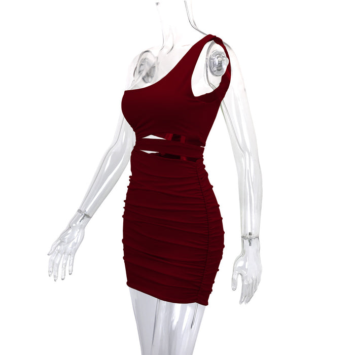 Narcissa Mini Dress - Maroon