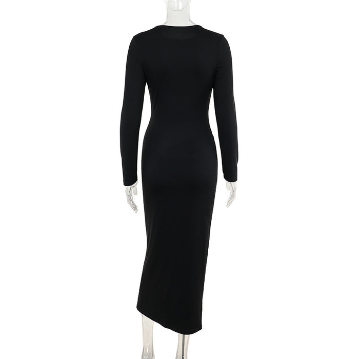 Nightfall Charm Dress-Black