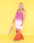 Ombre Wide Leg Casual Comfy Jumpsuit in Lavender