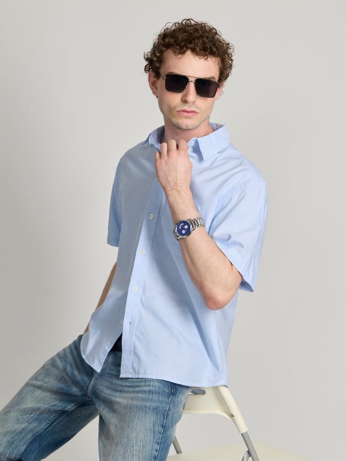 Men's Striped shiirt in light blue
