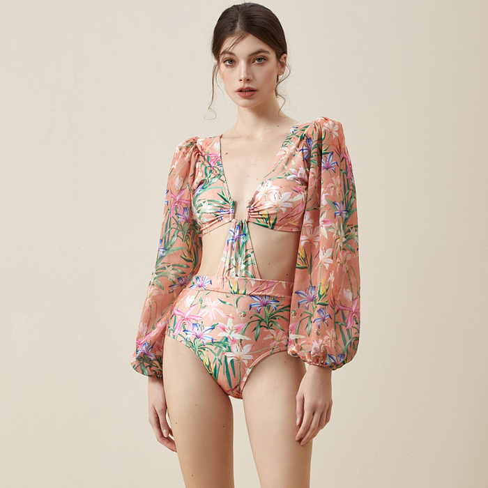 Pastel Tide Monokini Set - Pink