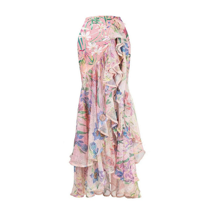 Pastel Tide Wrap Skirt - Pink