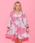 Pink Floral Print Mini Dress