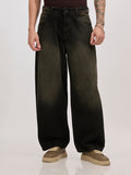 men's super baggy jeans in stained black