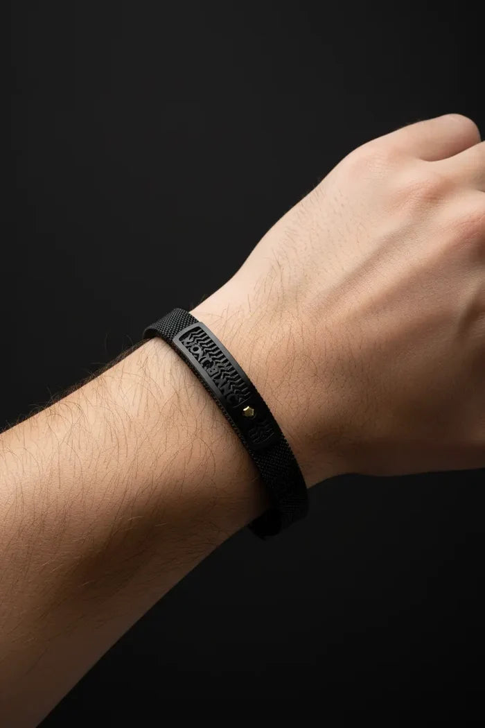 Premium Black Mesh Cuff Bracelet for Men BR-2704
