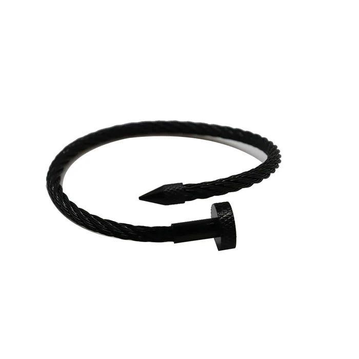 Premium Black Nail Twist Bracelet for Men BR-2701