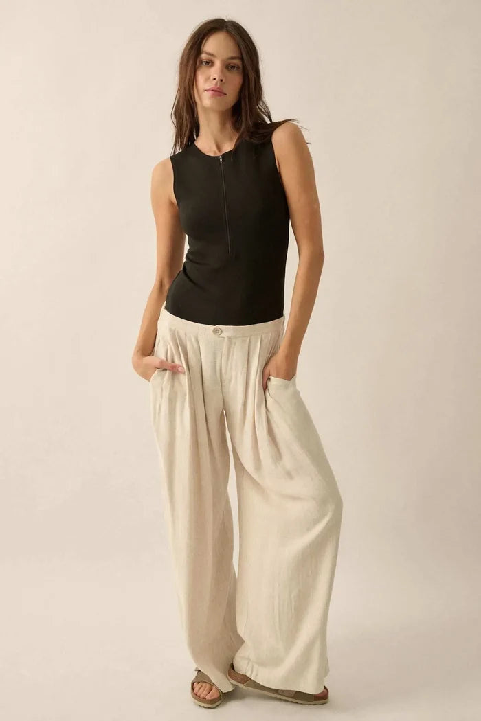 Premium Scuba Half-Zip Sleeveless Bodysuit - ShopPromesa