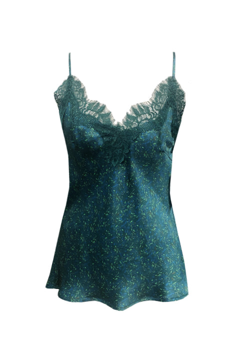 Printed Claire Cami Cypress Teal