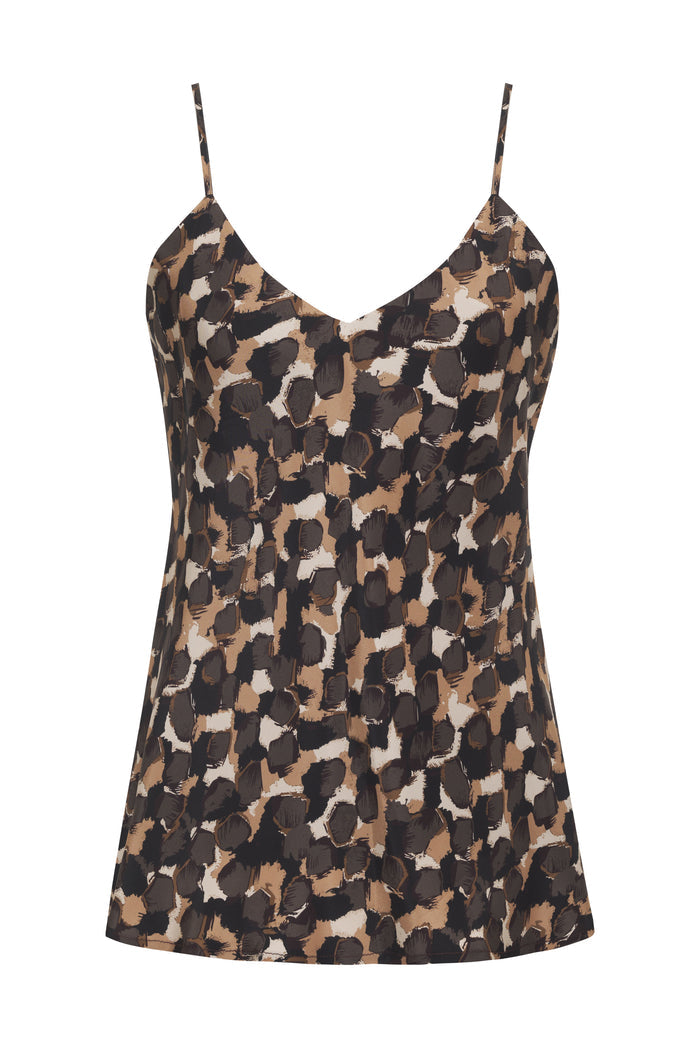 Printed Silk Cami Earth Blend