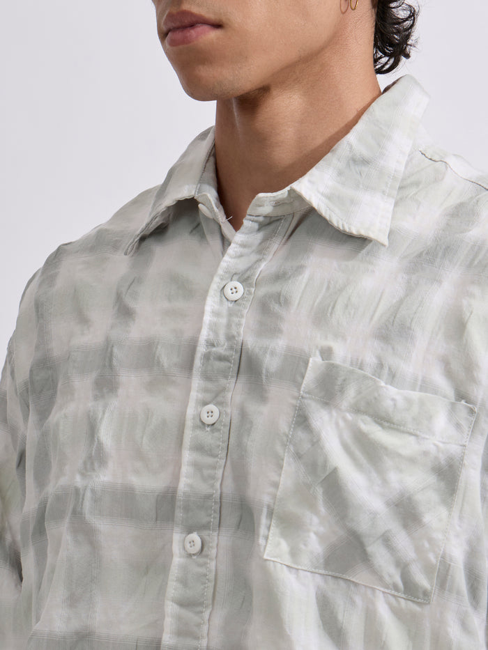 Men's Pulse Tee - Checks Shirt in light green color