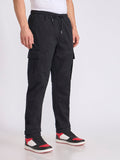 Men's jogger pant in black with elasticated drawstring