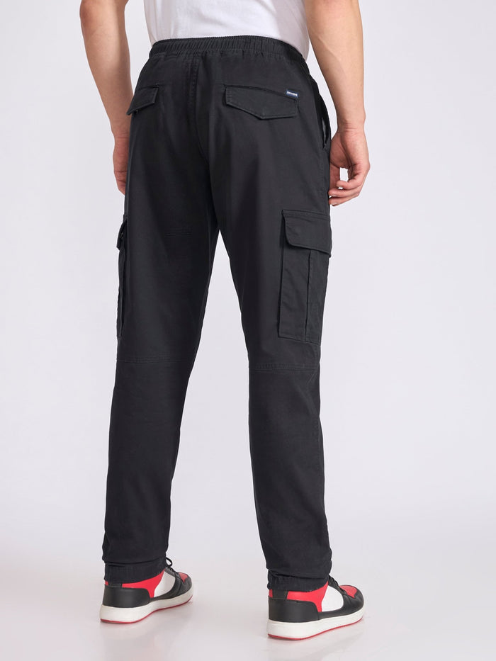 Men's jogger pant in black with elasticated drawstring