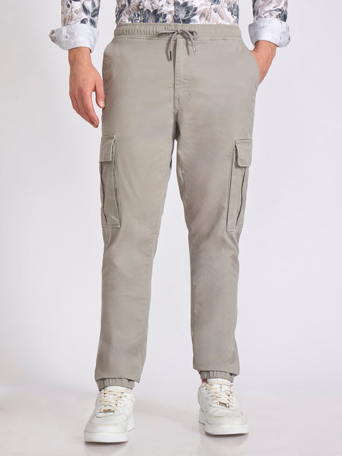 Men's jogger pant in iguana green with elasticated drawstring