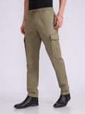 Men's jogger pant in moss green with elasticated drawstring