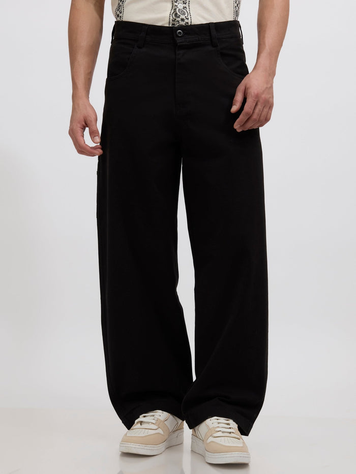 men's black supper baggy fit from cotton and lycra blend.