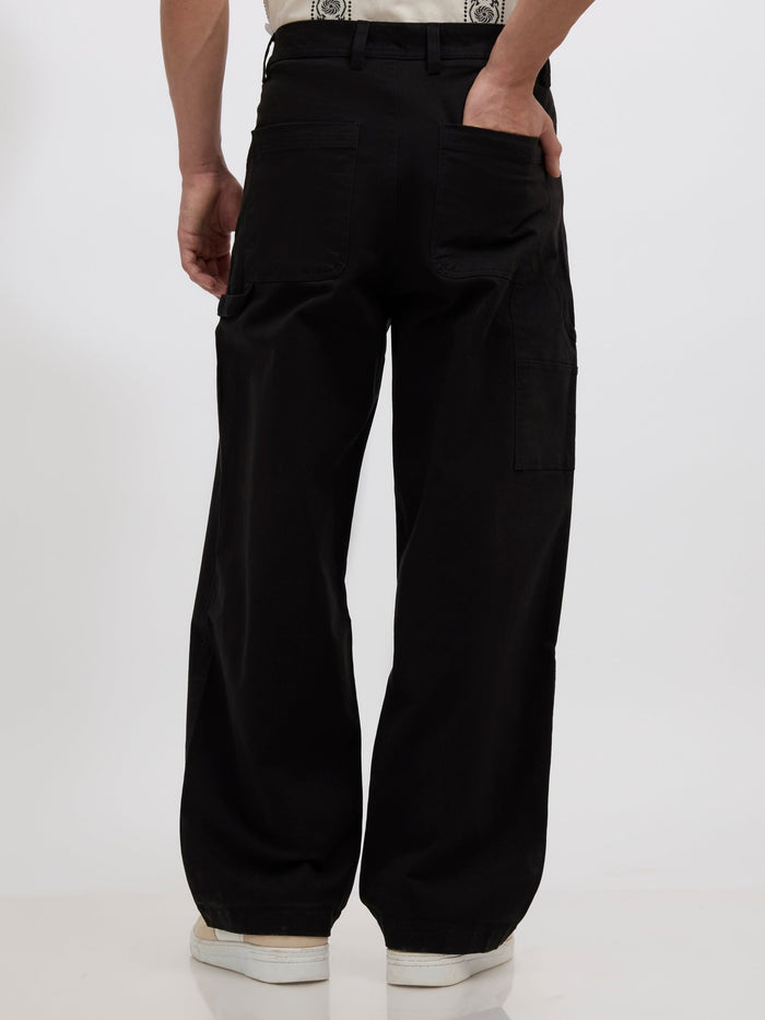 men's black supper baggy fit from cotton and lycra blend.