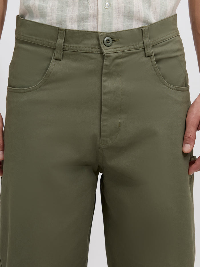 men's moss green supper baggy fit from cotton and lycra blend.
