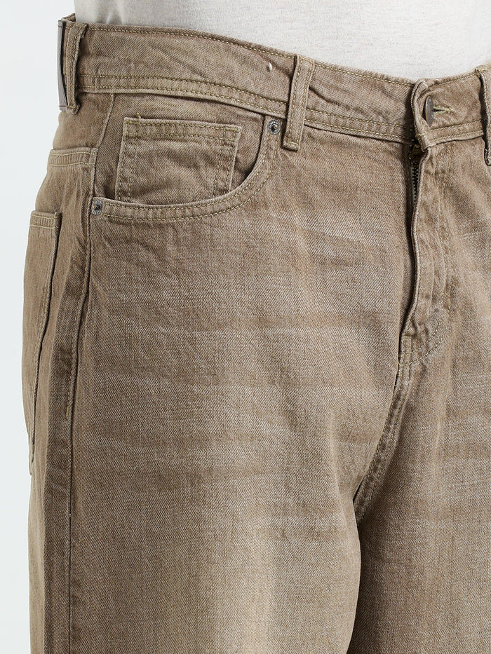 Rattled Loose Fit Jeans - Brown - Espanshe
loose fit jean for men