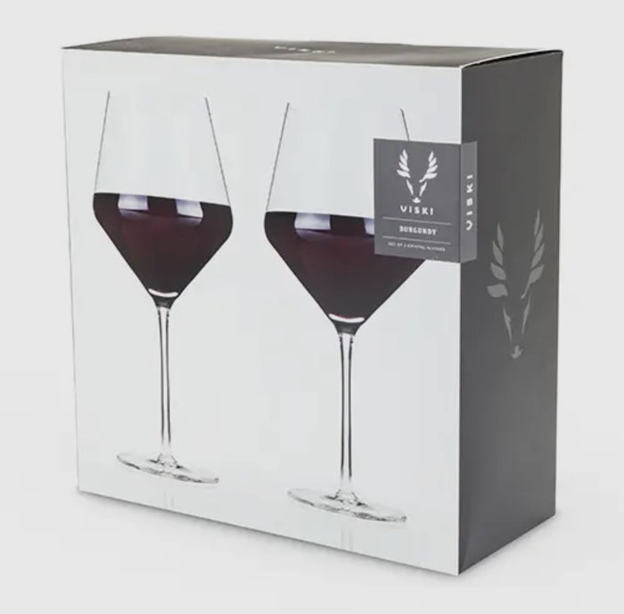 Raye™ Angled Crystal Burgundy Glass Set