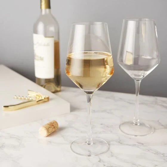 Raye™ Angled Crystal Chardonnay Glass Set