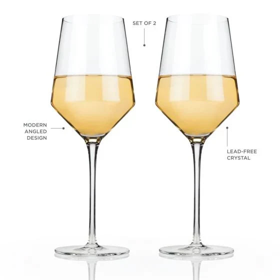 Raye™ Angled Crystal Chardonnay Glass Set
