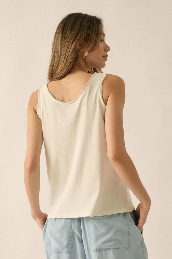 Read My Lips Raw-Edge Graphic Tank Top - ShopPromesa